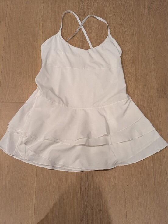 aerie Dresses & Skirts - White Tiered Spaghetti Strap Athletic Dress